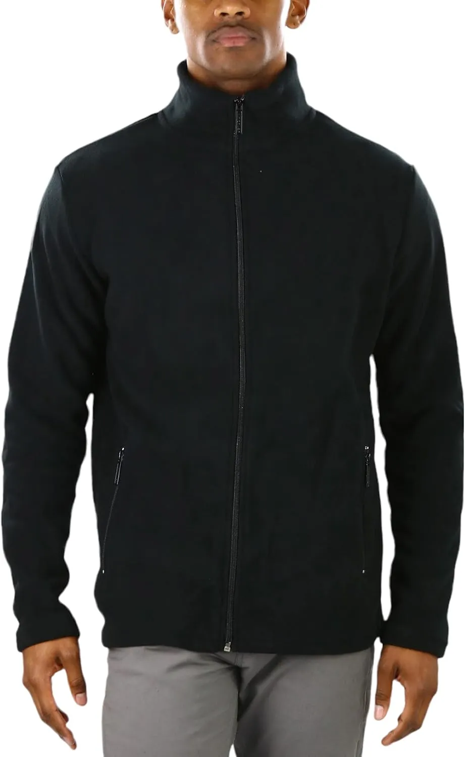 ToBeInStyle Men's Zip Up Long Sleeve High Collar Polar Fleece Jacket