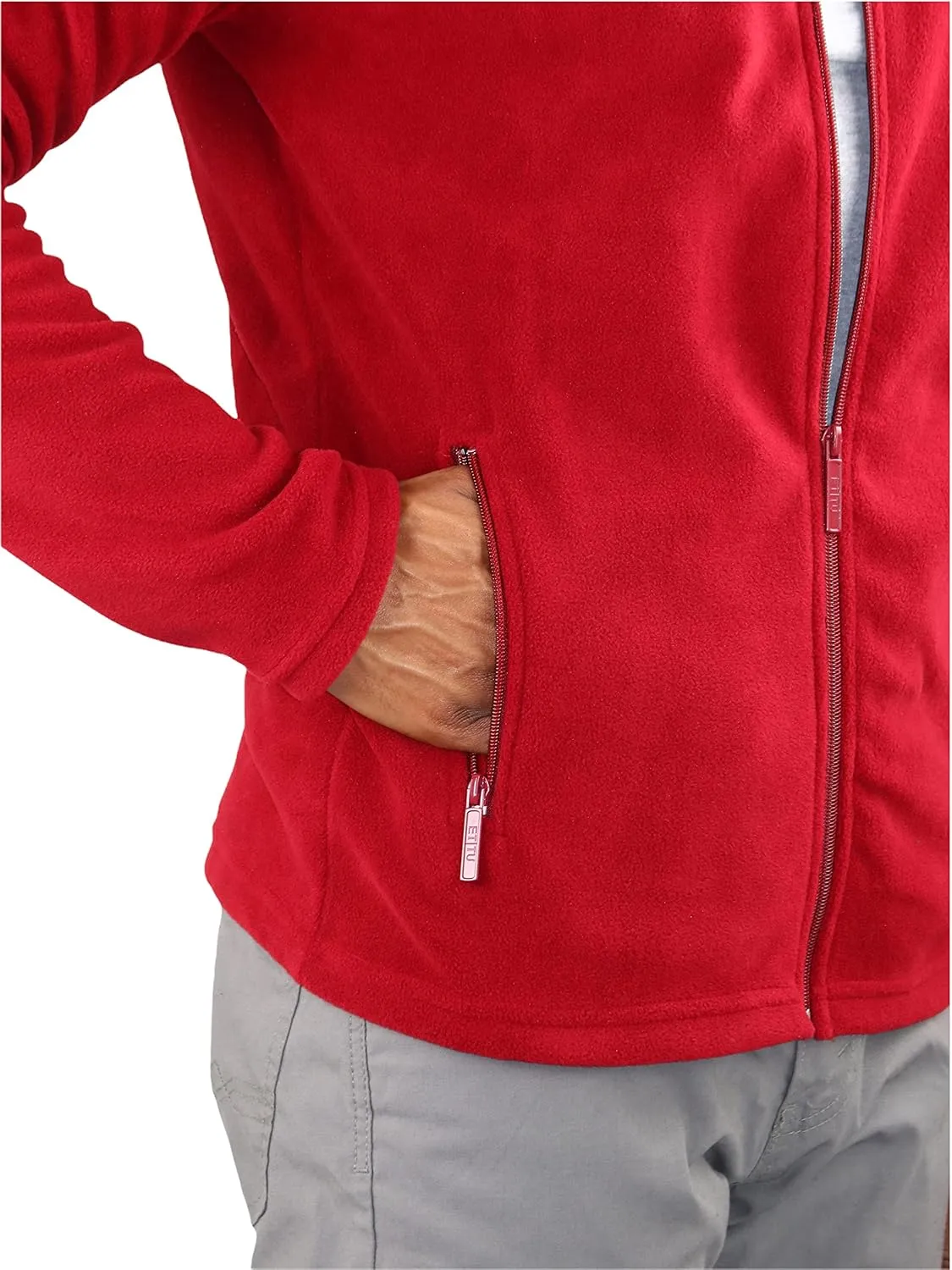 ToBeInStyle Men's Zip Up Long Sleeve High Collar Polar Fleece Jacket