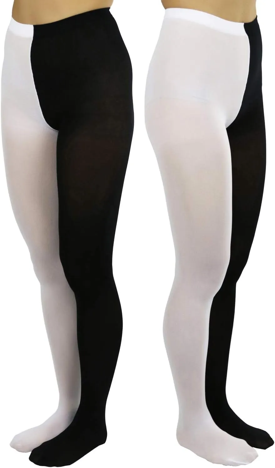 ToBeInStyle Womens Two Toned Vibrant Jester Contrast Opaque Multicolored Tights