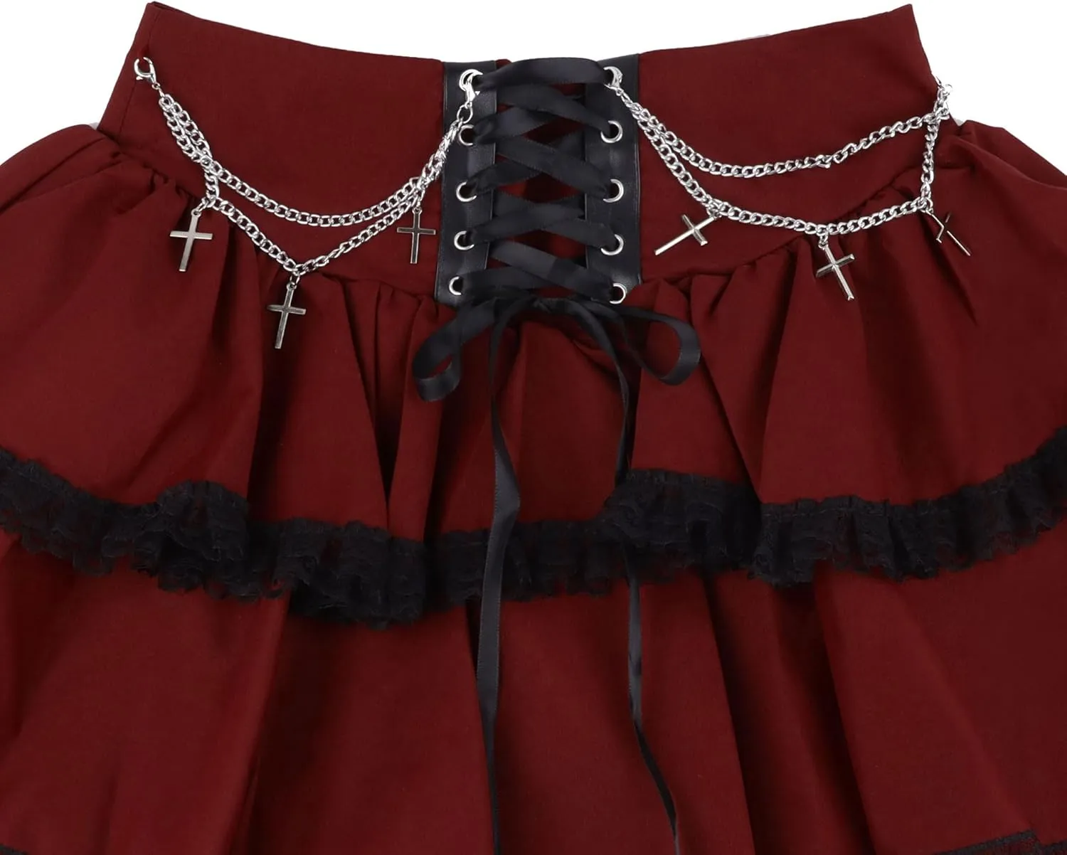 TSMNZMU Womens Gothic Mini Skirts High Waist Punk Grunge Pleated Skirts Harajuku Lolita Skirt Mall Goth Emo Skirt