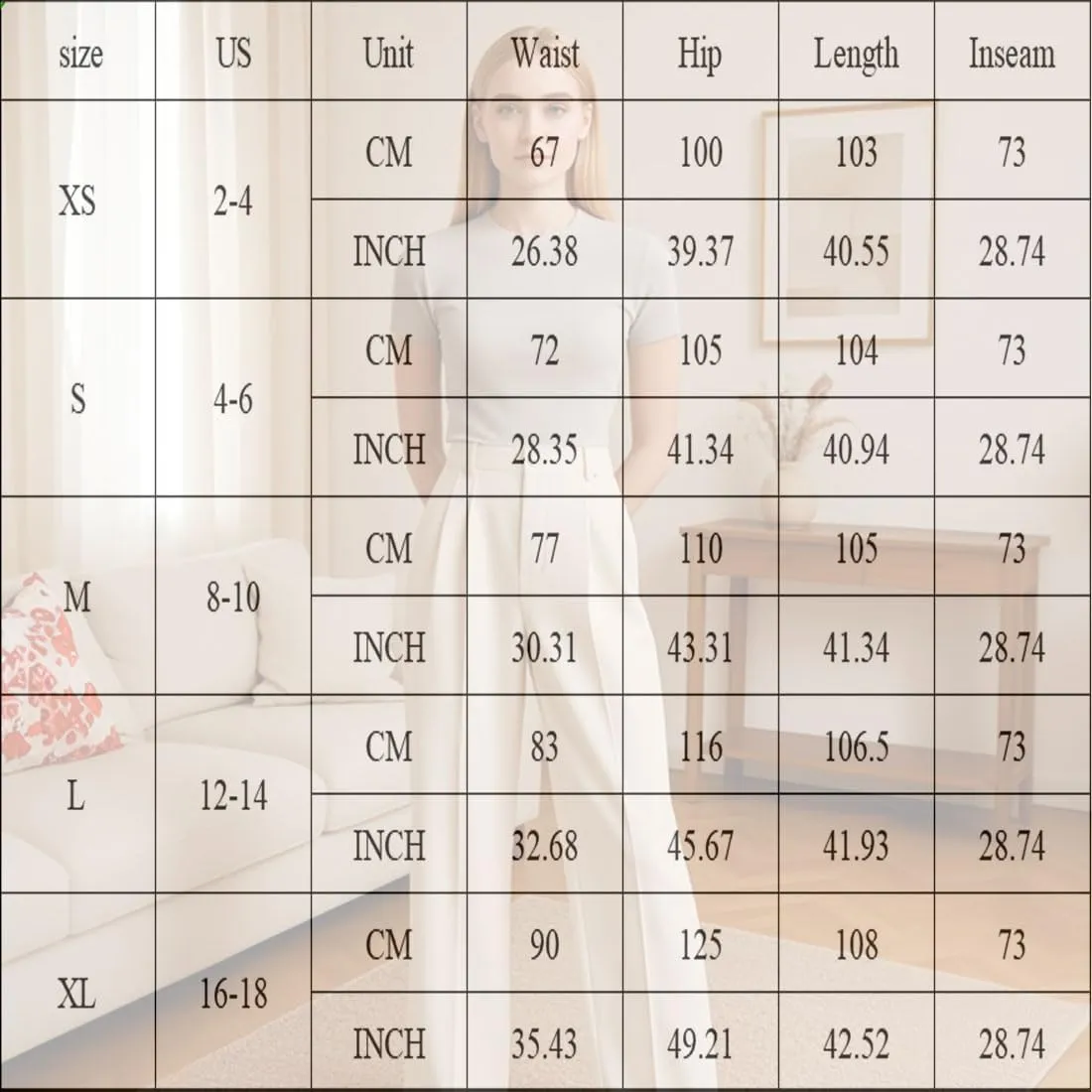 Tummy Control Stretch Twill Wide Leg Pant, High Waist Elastic Business Casual Summer Trousers with Pockets
