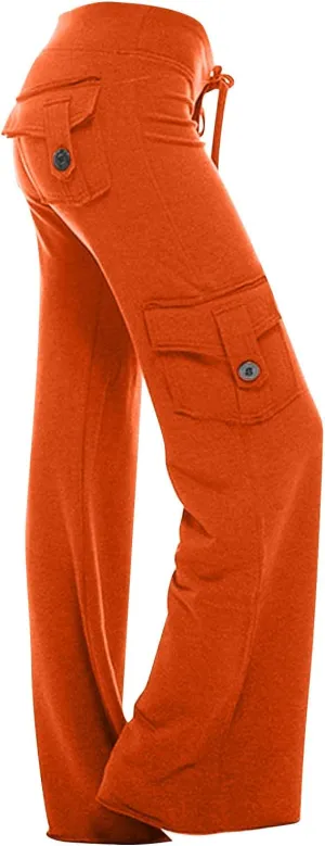 TUNUSKAT Cargo Pants Women Baggy High Waist Yoga Sweatpants Wide Leg Hiking Pants Y2k Combat Military Trousers Relaxed Jogger