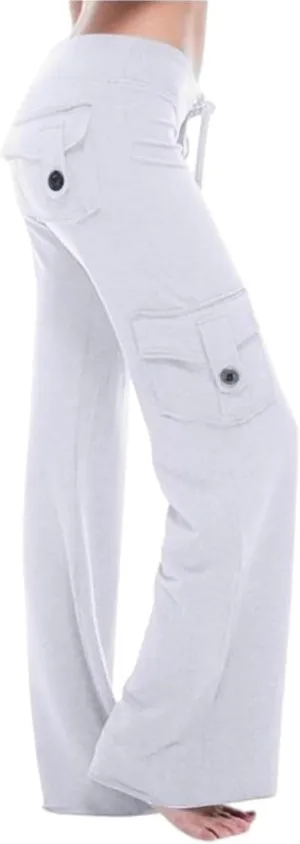 TUNUSKAT Cargo Pants Women Baggy High Waist Yoga Sweatpants Wide Leg Hiking Pants Y2k Combat Military Trousers Relaxed Jogger