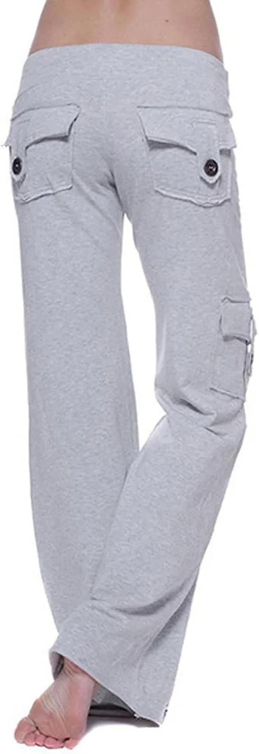 TUNUSKAT Cargo Pants Women Baggy High Waist Yoga Sweatpants Wide Leg Hiking Pants Y2k Combat Military Trousers Relaxed Jogger