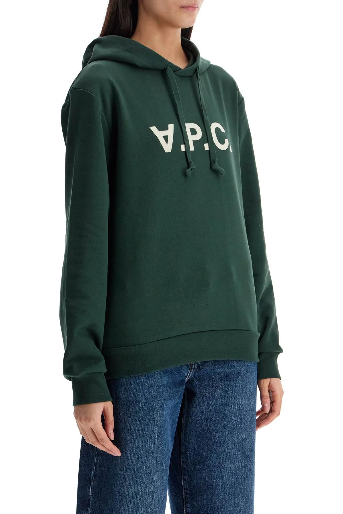 unisex grand vpc hooded sweat COHBN M27908 VERT FONCE BLANC