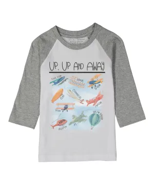 Up Up and Away Gray Raglan Tee