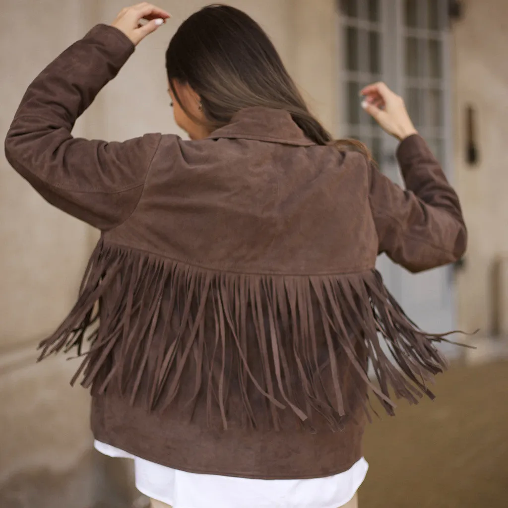 Vandana suede jacket with fringes / 51316 - Deer