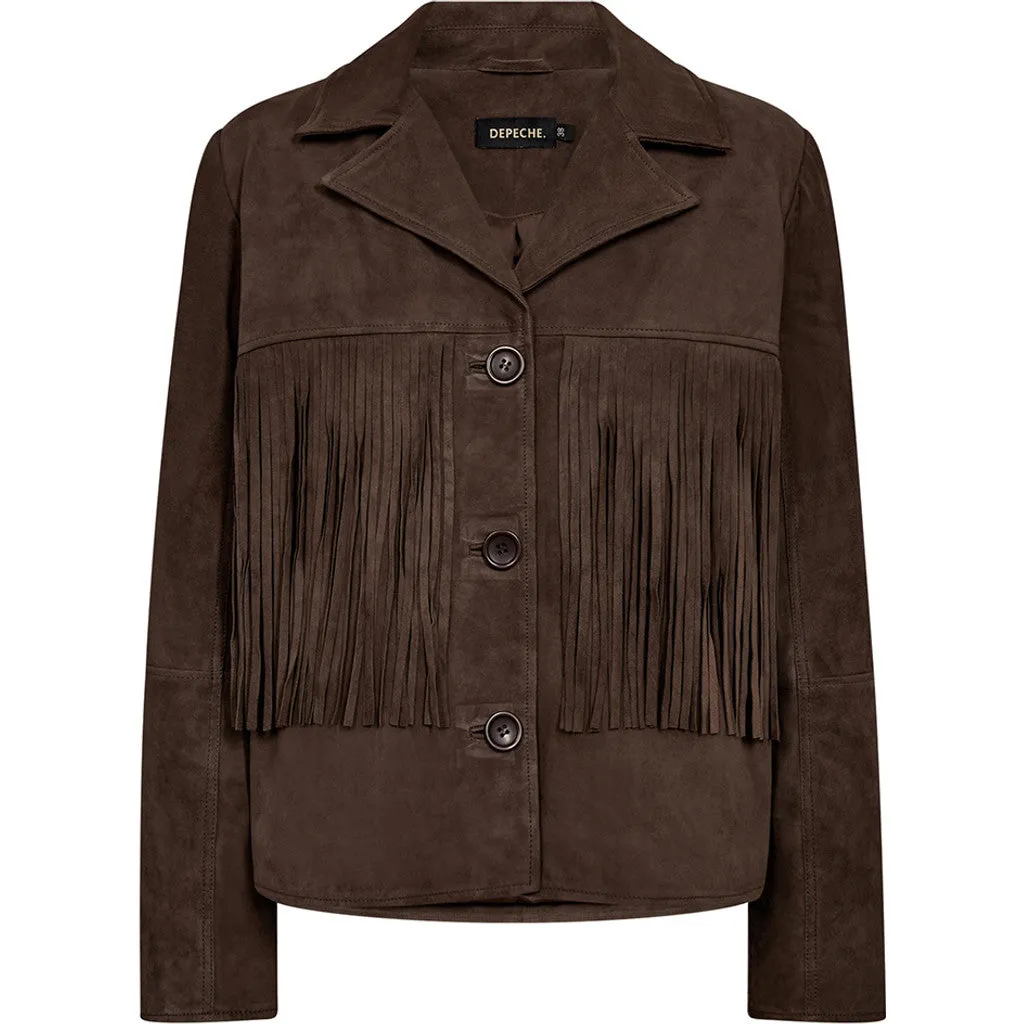Vandana suede jacket with fringes / 51316 - Deer