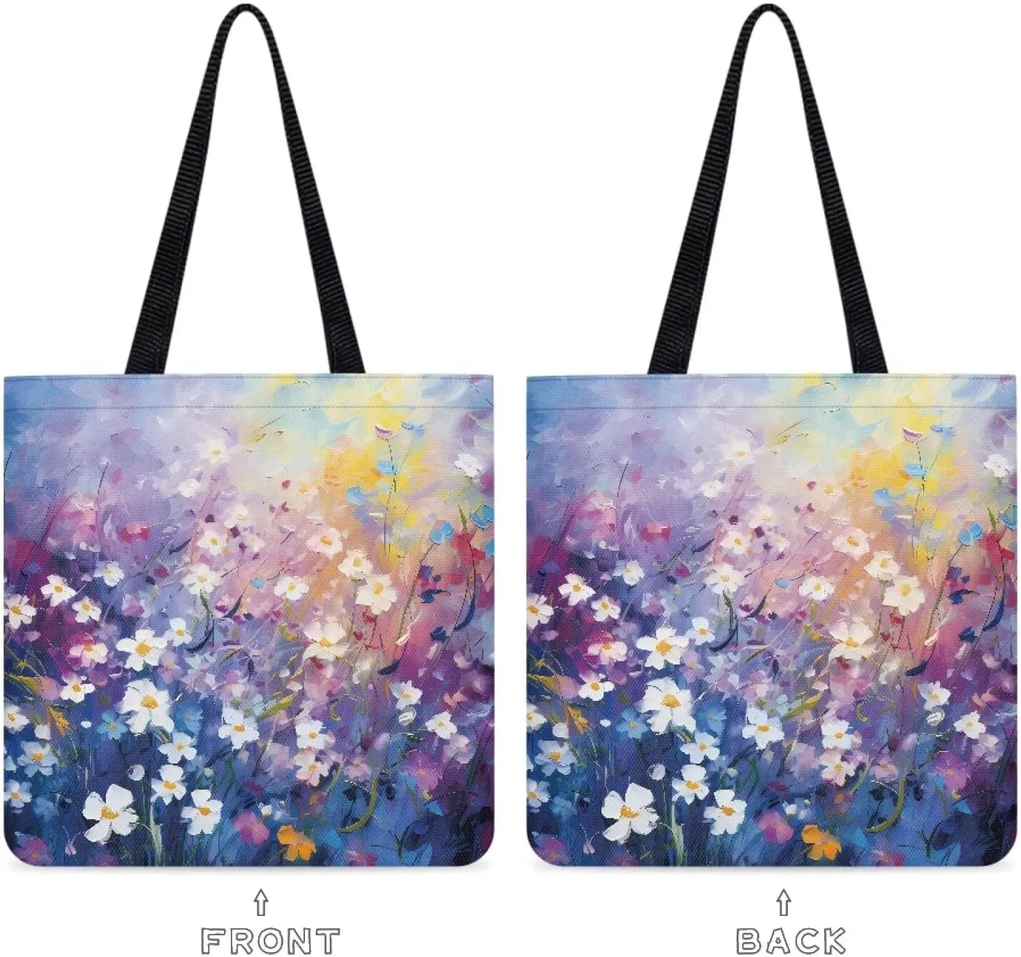 Vibrant Pattern Tote Bag for WomenReusable Handbag for Shopping School Sports