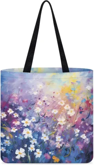 Vibrant Pattern Tote Bag for WomenReusable Handbag for Shopping School Sports