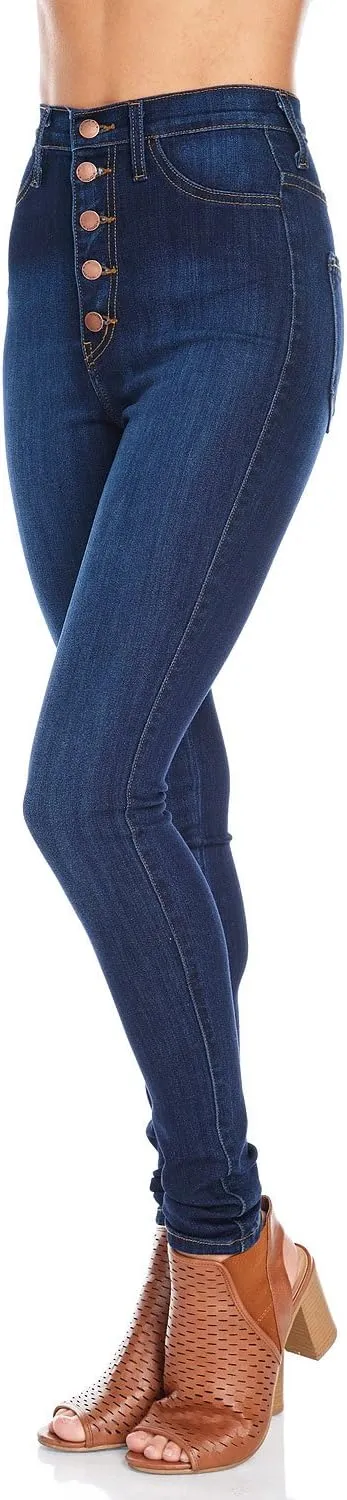 Vibrant Womens Skinny Denim Jeans  High Waisted 5 Button Up Super Stretch Classic Casual Slim Fit Pants