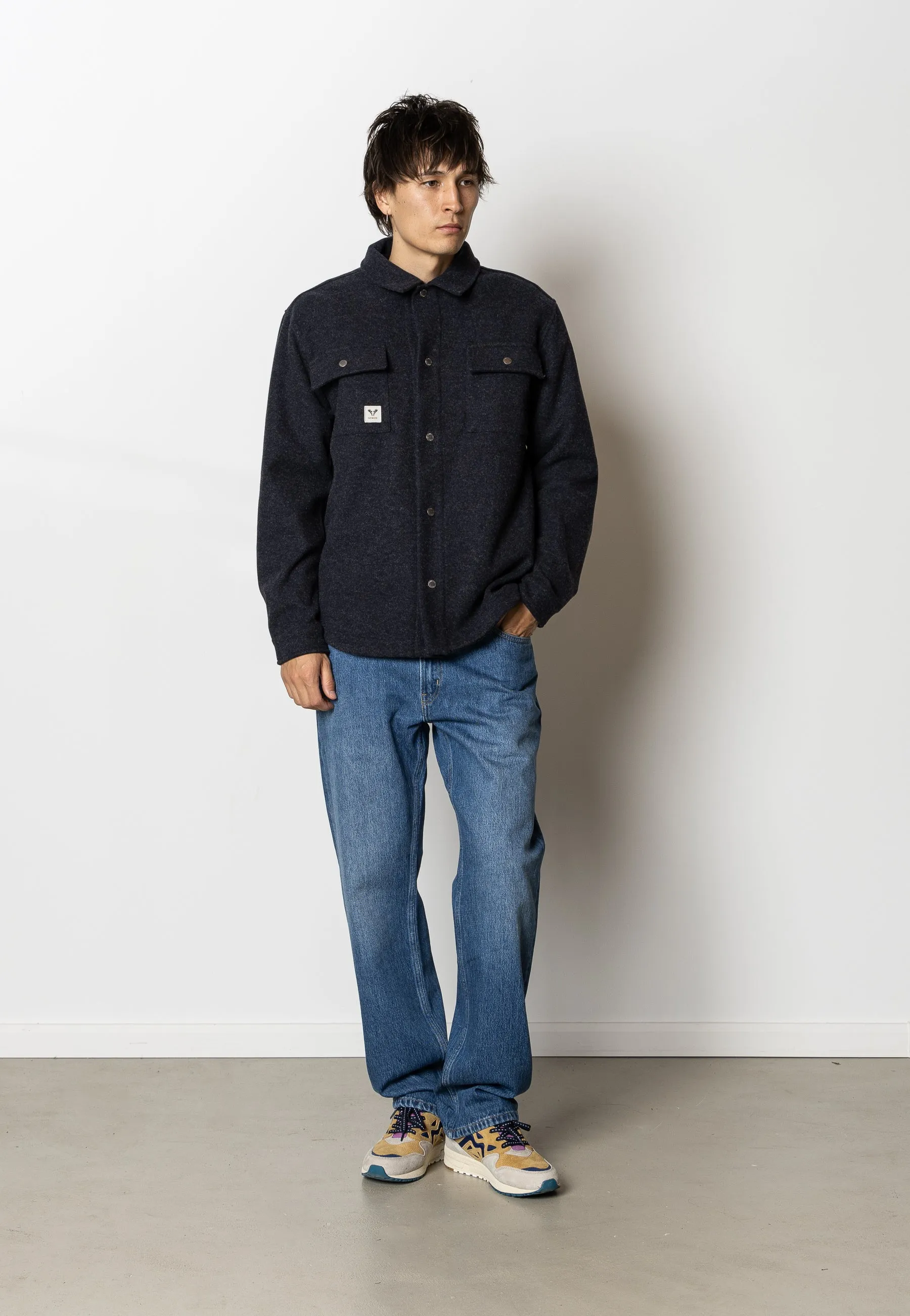 VILLAS OVERSHIRT - Dark Navy Melange