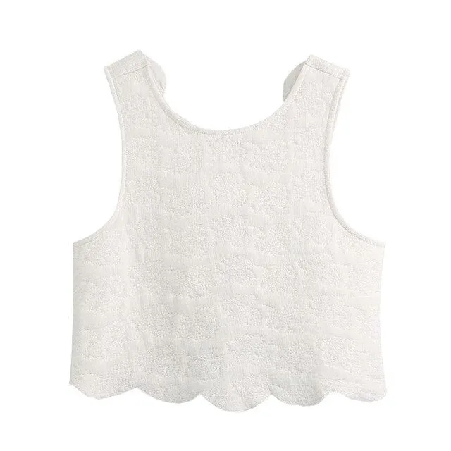 WAVY HEM QUILTED TOP