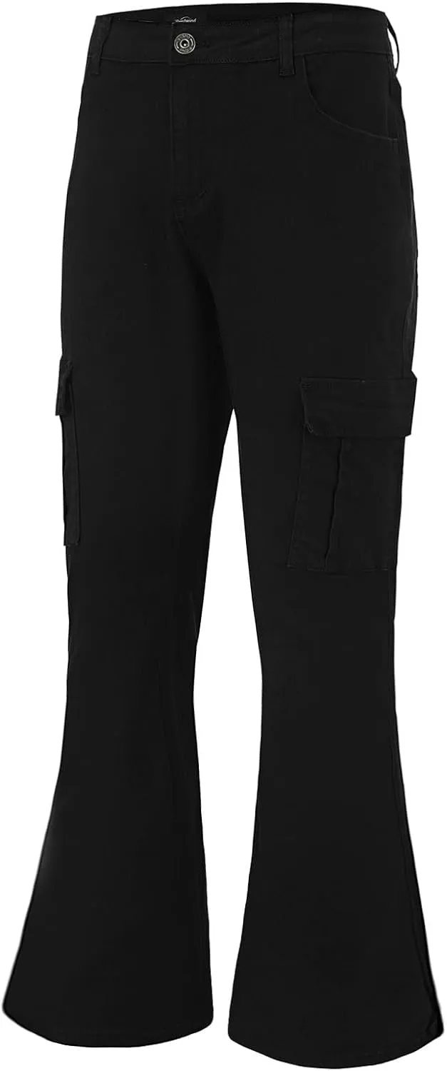 Wbestwind Men's Relaxed Stretch Vintage 60s 70s Bell Bottom Pants Fit 70s Disco Outfits Comfort Flared Retro Leg