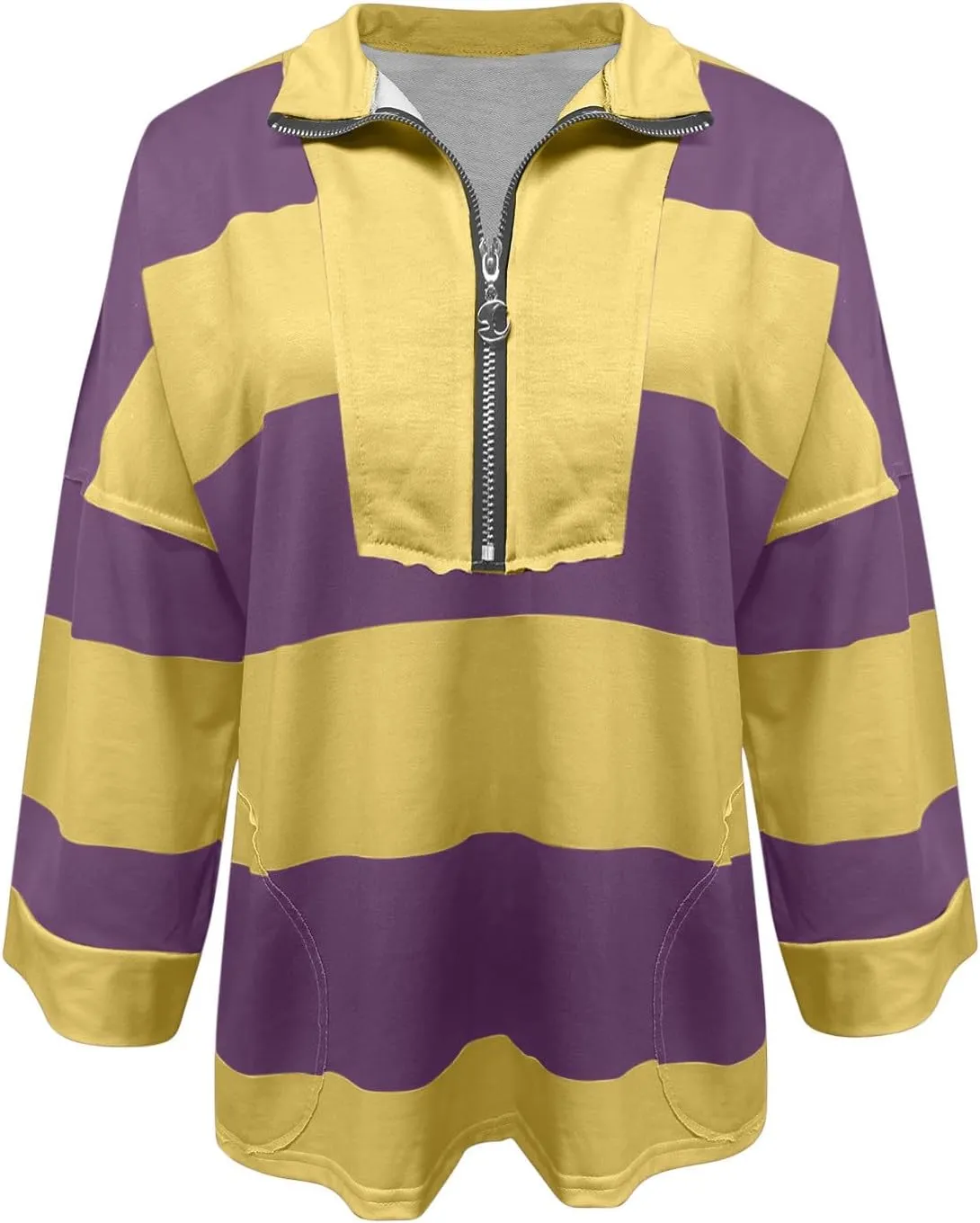 Women Color Block Oversized Sweatshirts Loose Fit Trendy Pullover Tops V Neck Cute Preppy Sweatshirts Y2K Fall Clothes
