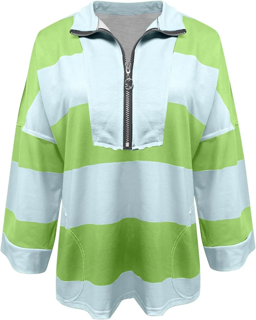 Women Color Block Oversized Sweatshirts Loose Fit Trendy Pullover Tops V Neck Cute Preppy Sweatshirts Y2K Fall Clothes