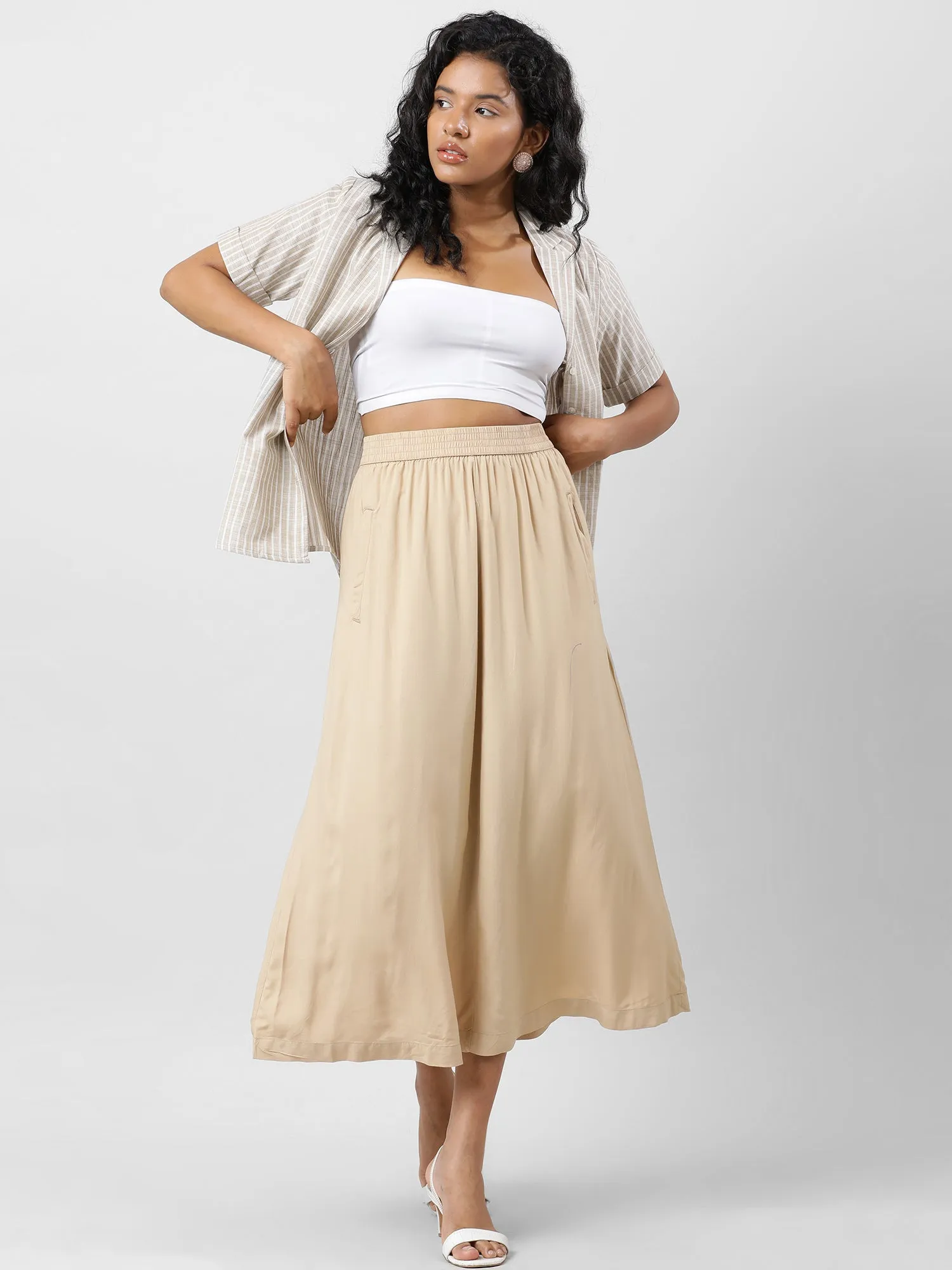 Women Effortlessly Chic Skirt With  Pockets