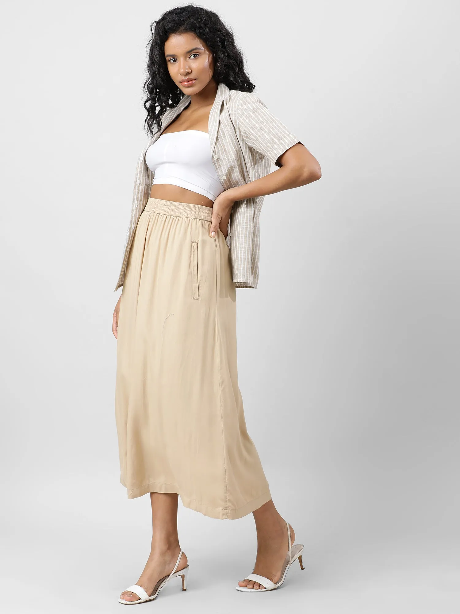 Women Effortlessly Chic Skirt With  Pockets