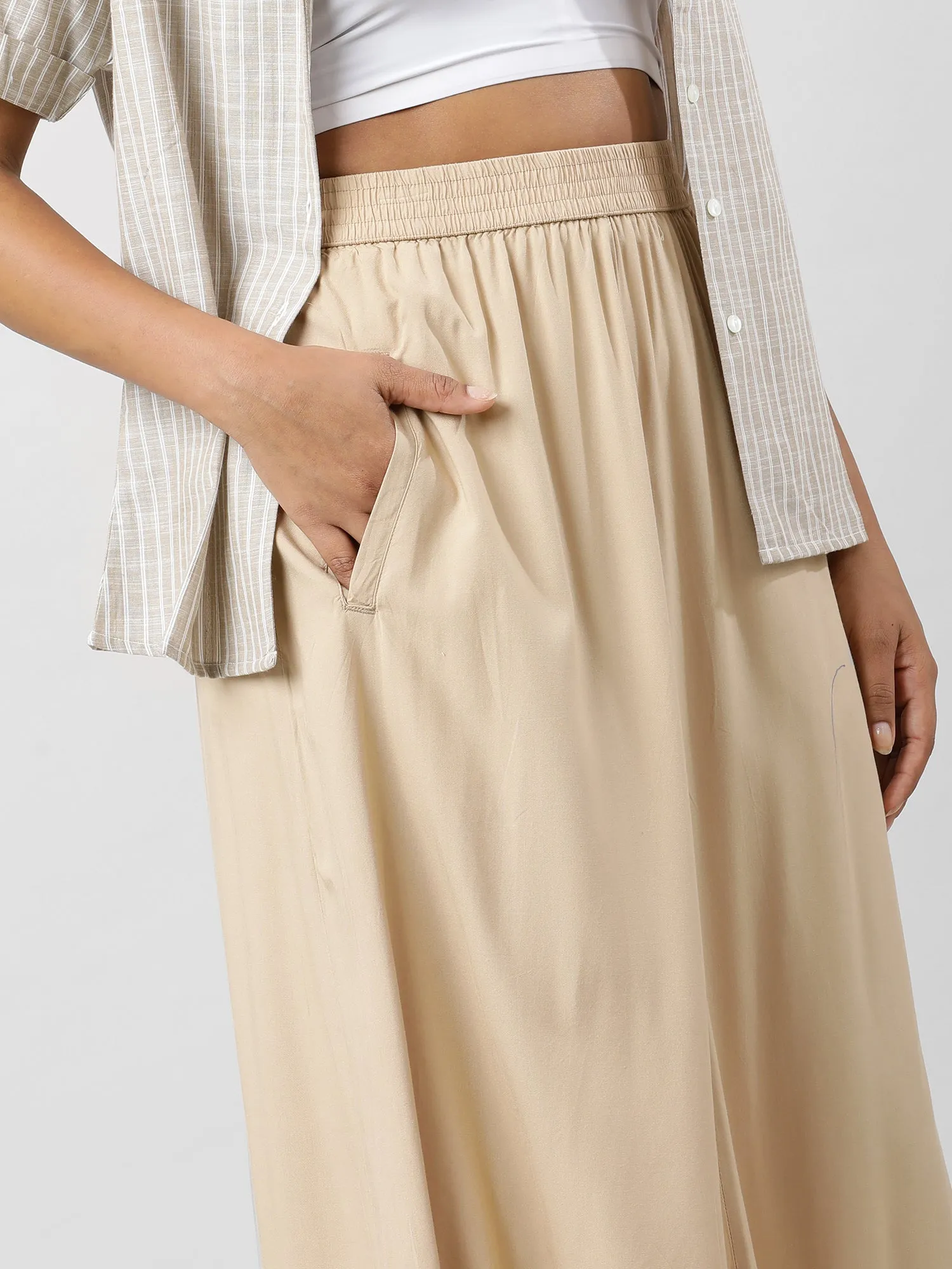 Women Effortlessly Chic Skirt With  Pockets