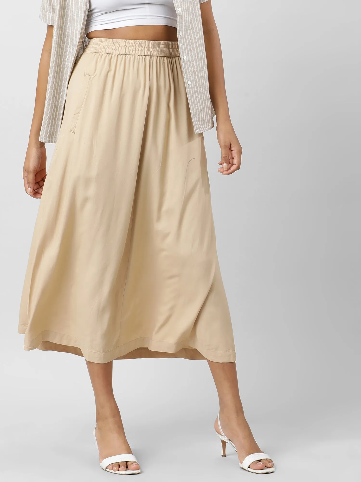 Women Effortlessly Chic Skirt With  Pockets