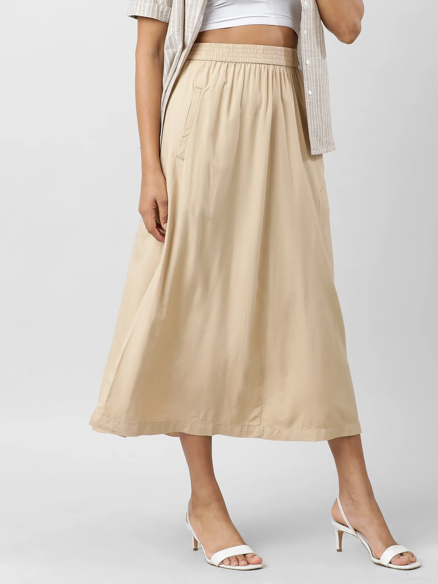 Women Effortlessly Chic Skirt With  Pockets