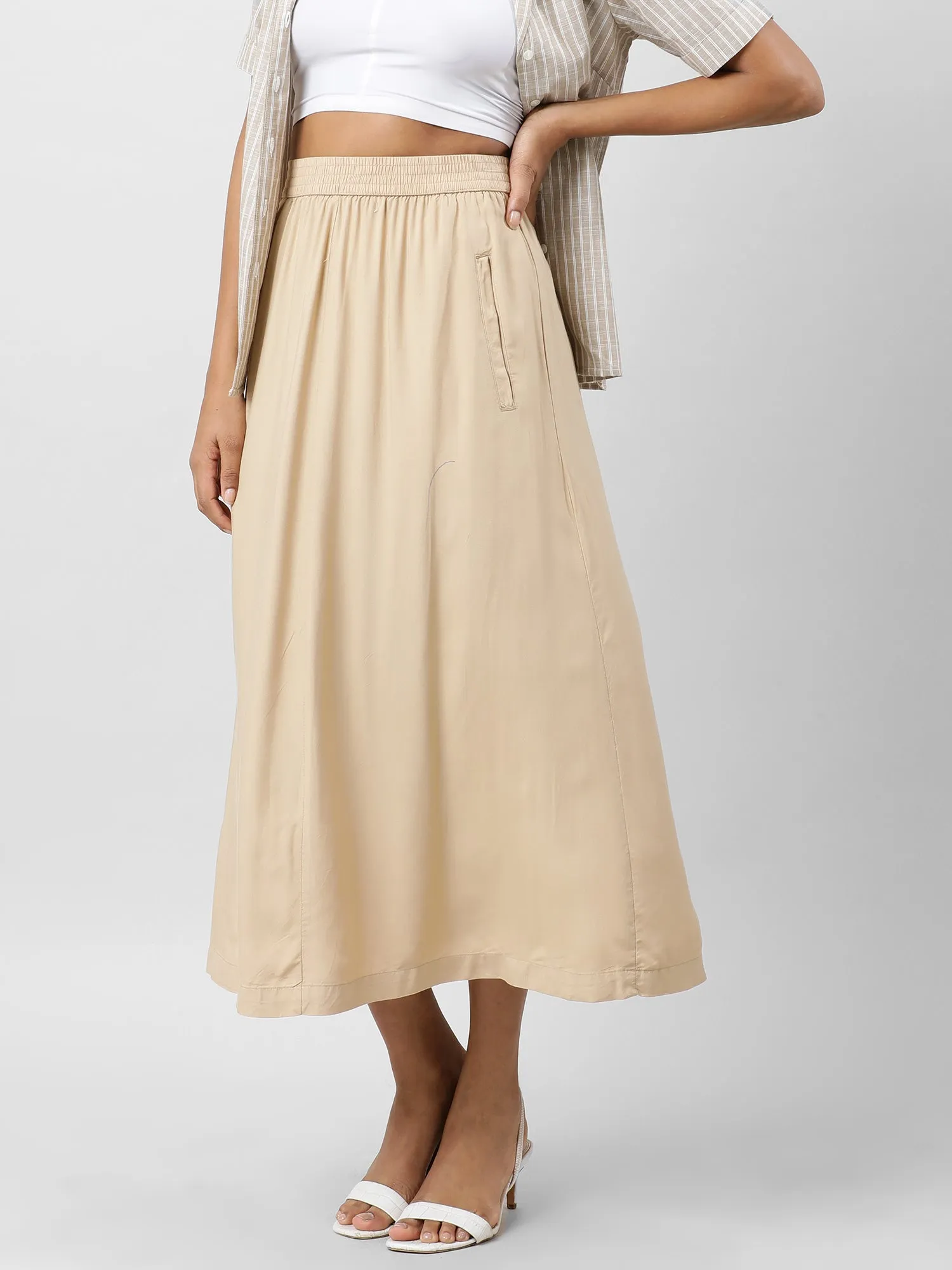 Women Effortlessly Chic Skirt With  Pockets