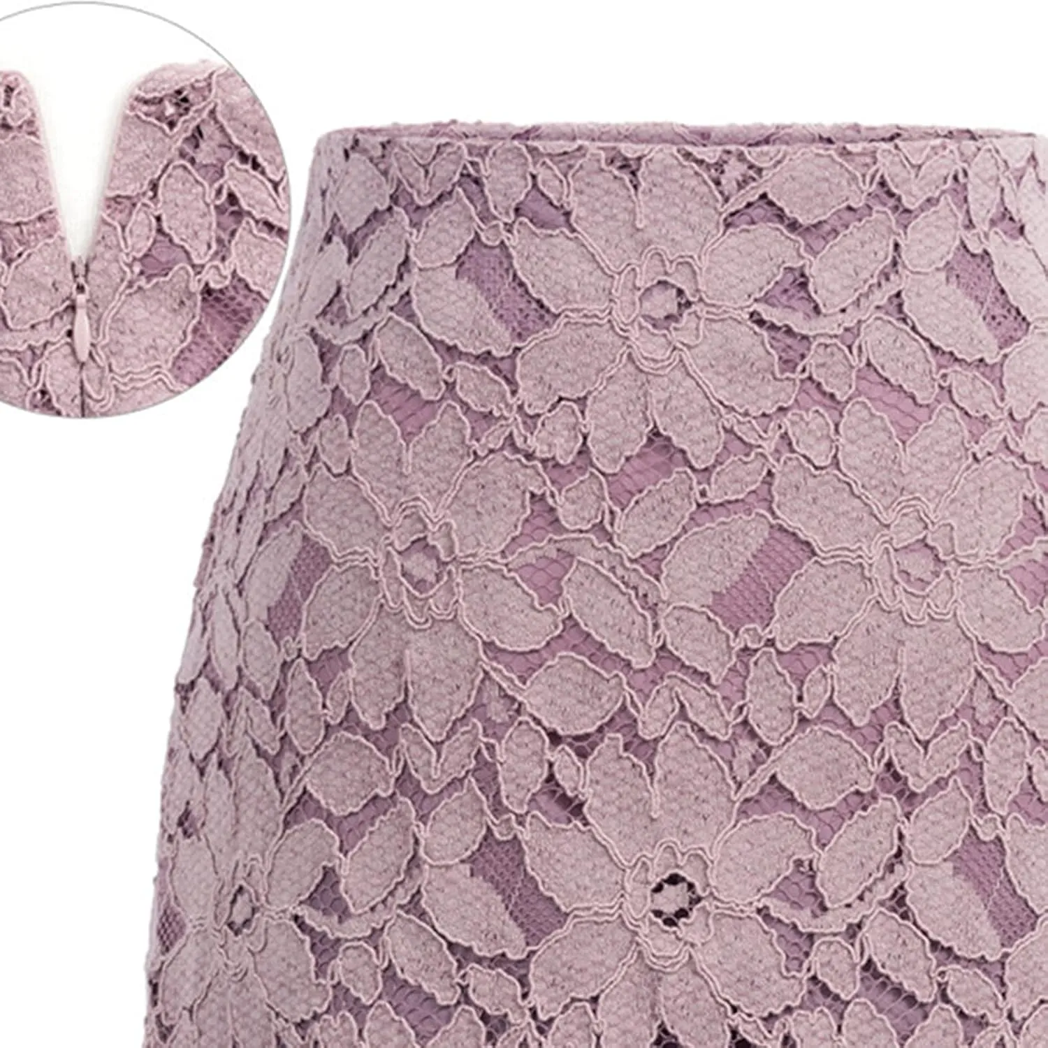 Women Sexy High Waist Pleated A-Line Knee Length Lace Floral Midi Skirt Chic Elegant Solid Slim Wrap Swing Skirt