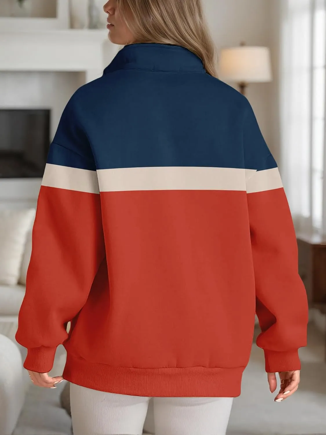 Womens Half Zip Sweatshirts Fall Fashion Oversized Hoodies Pullover Long Sleeve Shirts Clothes