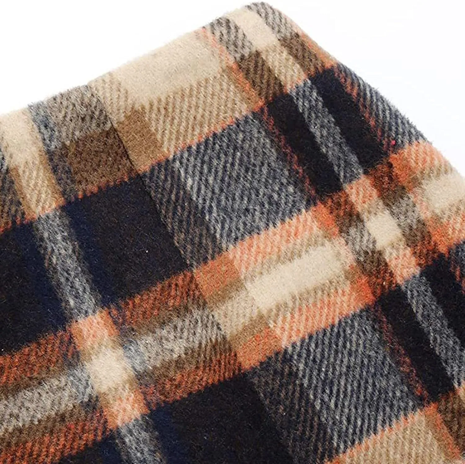 Womens Knee Length Plaid Skirts Elastic Waist Stretchy Bodycon Business Tweed Pencil Skirt