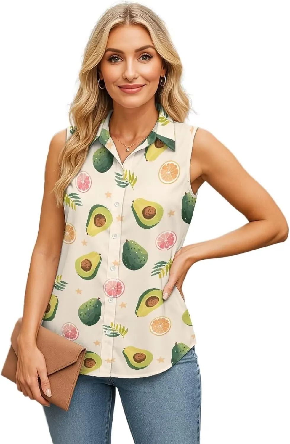 Women's Sleeveless Golf Shirts Quick Dry Casual Button Down Athletic Tank Tops Workout Blouse T Shirt