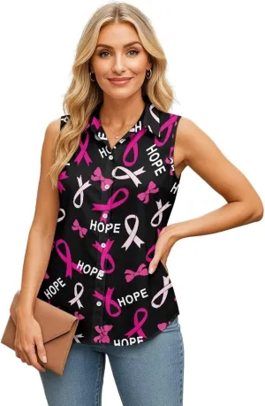 Women's Sleeveless Golf Shirts Quick Dry Casual Button Down Athletic Tank Tops Workout Blouse T Shirt