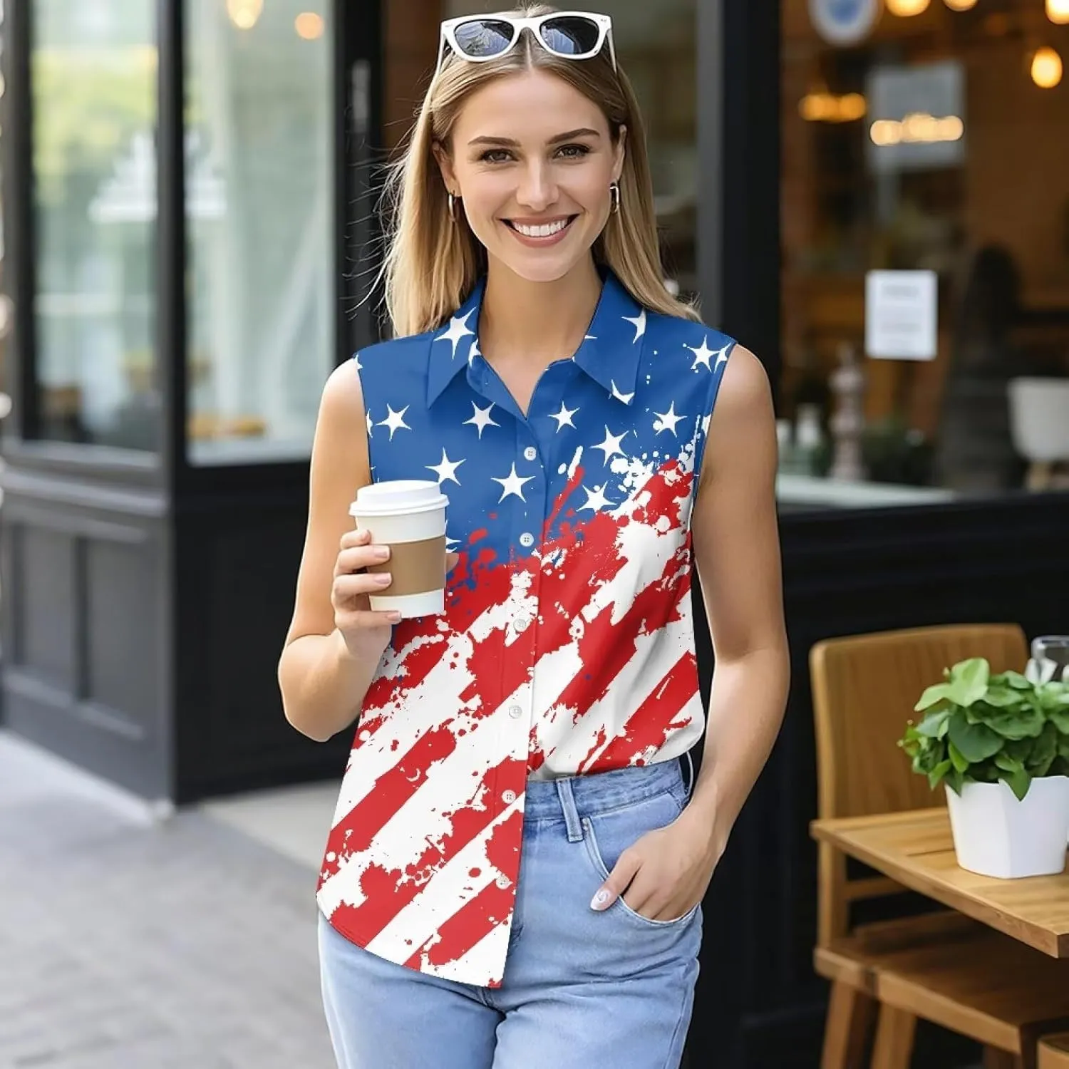 Women's Sleeveless Golf Shirts Quick Dry Casual Button Down Athletic Tank Tops Workout Blouse T Shirt