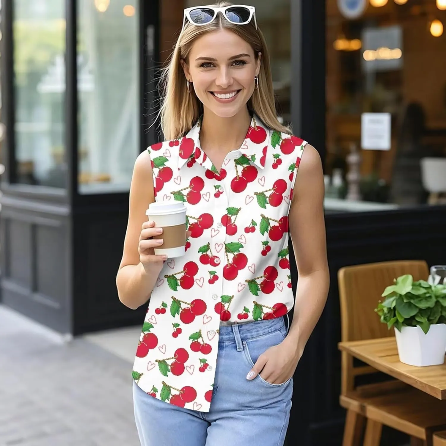 Women's Sleeveless Shirts Quick Dry Button Down Athletic Tank Tops Workout Blouse S-5XL
