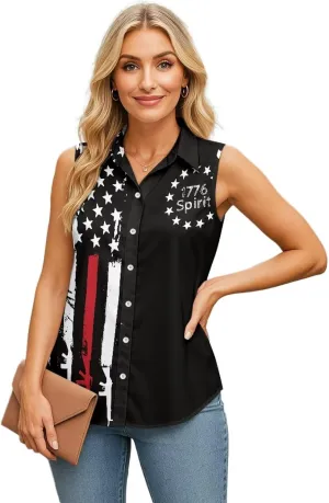 Women's Sleeveless Shirts Quick Dry Button Down Athletic Tank Tops Workout Blouse S-5XL