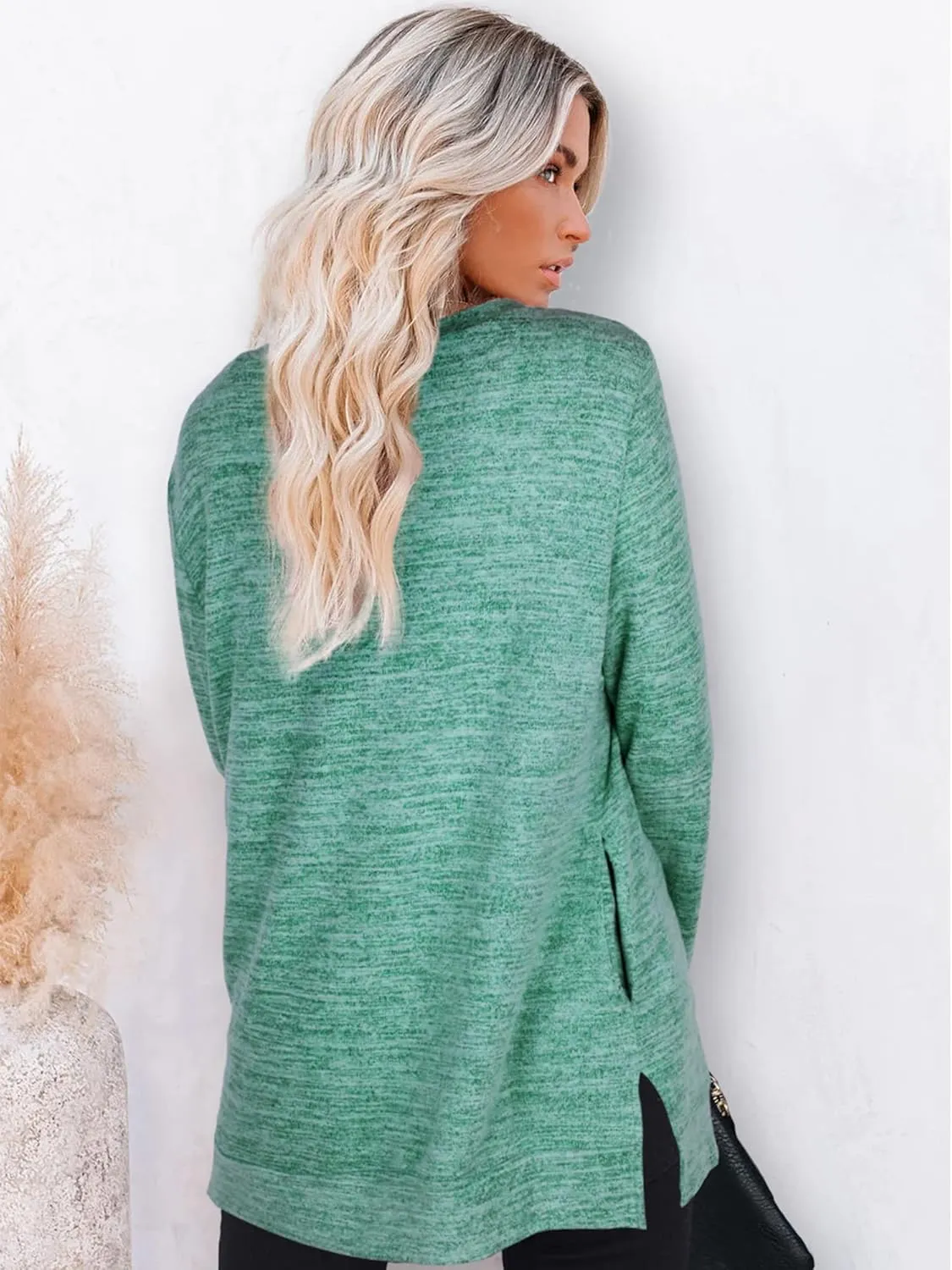 XIEERDUO Womens Casual Sweatshirts Long Sleeve Shirts Oversized With Pocket Tunic Tops S-3XL