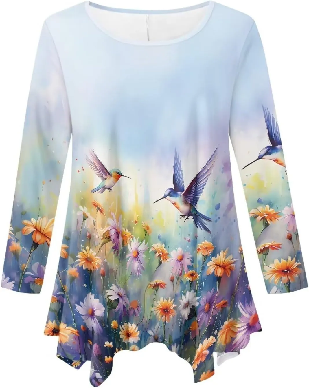 Ystardream Plus Size Long Sleeve Tops Women Suitable for Causal Daily