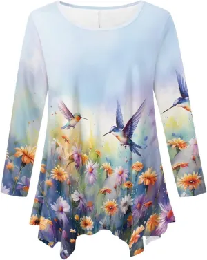 Ystardream Plus Size Long Sleeve Tops Women Suitable for Causal Daily