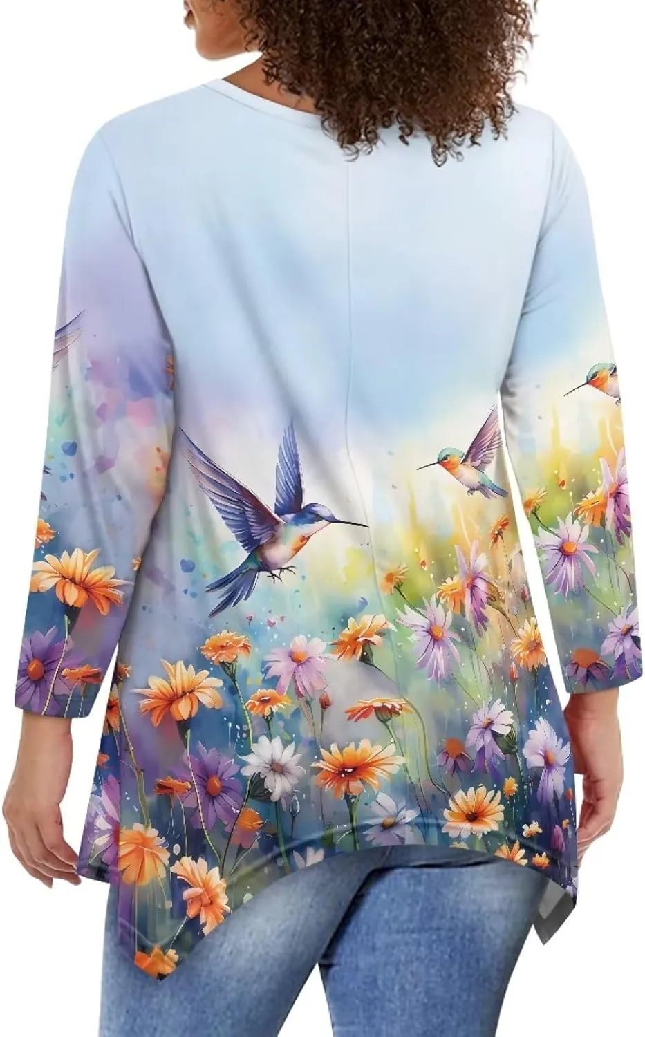 Ystardream Plus Size Long Sleeve Tops Women Suitable for Causal Daily