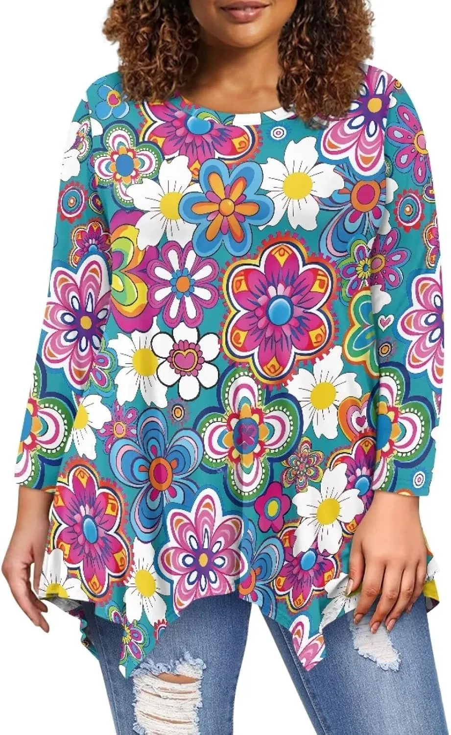Ystardream Plus Size Long Sleeve Tops Women Suitable for Causal Daily