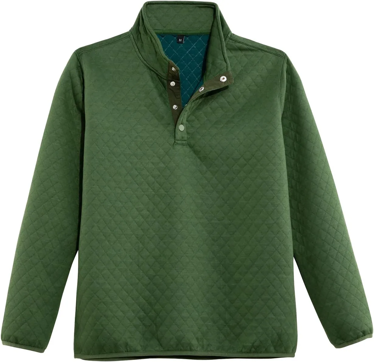 ZENTHACE Men's Ultra Soft Quilted 1/4 Snap Fleece Pullover Sweatshirt Jacket Long Sleeve Mountain Outdoor Shirt